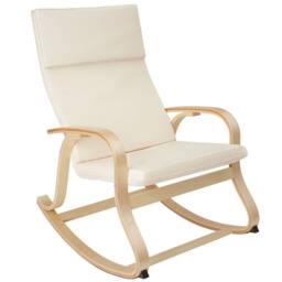 tectake Rocking Chair Roca - Armrests, Comfortable Padding, Floor Protectors in Beige