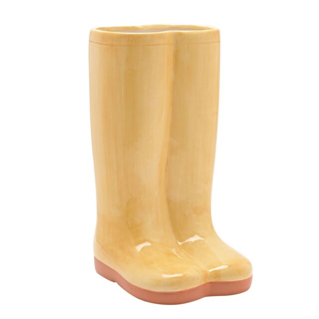The Cottage Garden Yellow Wellies Large Ceramic Vase - image 1