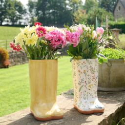 The Cottage Garden Yellow Wellies Large Ceramic Vase - thumbnail 2