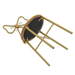 FLAVORA Butterfly Bow Tie Makeup Chair Romantic Upholstered Stool in Gold - Size: 0.6m2 - thumbnail 6