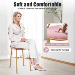 FLAVORA Butterfly Bow Tie Makeup Chair Romantic Upholstered Stool in Gold - Size: 0.6m2 - thumbnail 4
