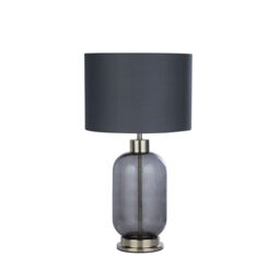 Lighting Collection Smoke Glasstable Lamp Table Lamp in Silver - thumbnail 3