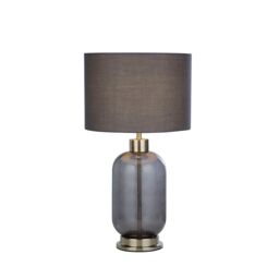 Lighting Collection Smoke Glasstable Lamp Table Lamp in Silver