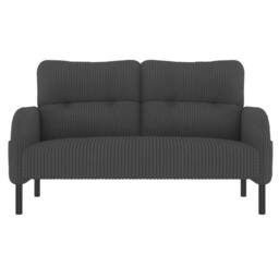 Direct Wicker Corduroy Two-Seater Sofa, Soft Loveseat for Living Room, Velvet Fabric in Dark Grey - Size: 1 Pack - thumbnail 8