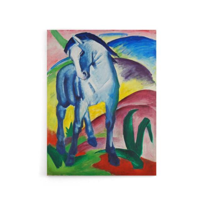 "Artery8 Marc Franz Blue Horse I Canvas Abstract Wall Art - Size: W12"" x H16""" - image 1