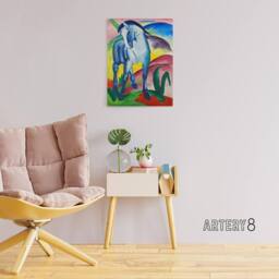 "Artery8 Marc Franz Blue Horse I Canvas Abstract Wall Art - Size: W12"" x H16""" - thumbnail 3