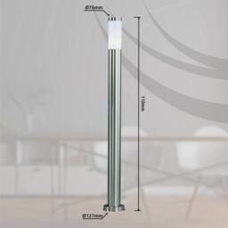 Netlighting Boston Led Outdoor Bollard Stainless Steel IP44 1x E27 3000K in Grey - thumbnail 3