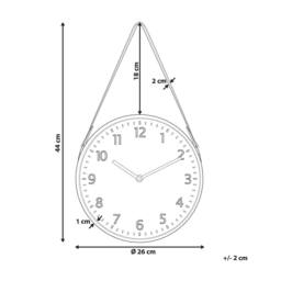 Wyld and Coco Heritage Home Wall Clock - Brown MDF Faux Leather Hanger 26 cm - thumbnail 4