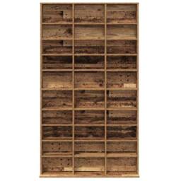 Berkfield Home CD Cabinet - Old Wood - 101x23x177.5 cm - Engineered Wood in Brown - thumbnail 6