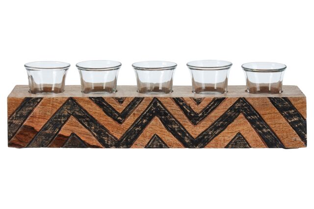 Orsina Bantu Tribal Wooden Tealight Holder in Natural - image 1