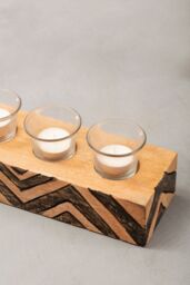 Orsina Bantu Tribal Wooden Tealight Holder in Natural - thumbnail 4