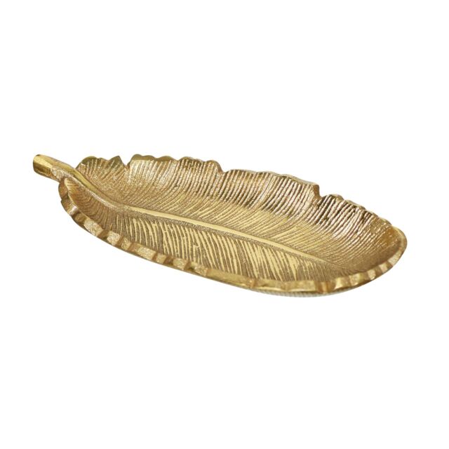 Melody Maison Gold Metal Feather Trinket Dish in Metallic Gold - image 1
