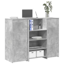 Berkfield Home Reception Desk Concrete Grey 135x50x103.5 cm Engineered Wood - thumbnail 1