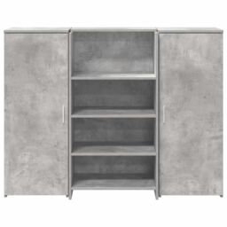 Berkfield Home Reception Desk Concrete Grey 135x50x103.5 cm Engineered Wood - thumbnail 5