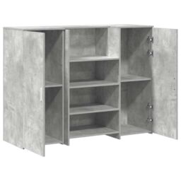 Berkfield Home Reception Desk Concrete Grey 135x50x103.5 cm Engineered Wood - thumbnail 6