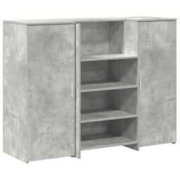 Berkfield Home Reception Desk Concrete Grey 135x50x103.5 cm Engineered Wood - thumbnail 2