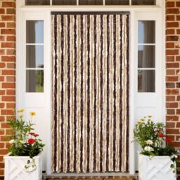 Berkfield Home Fly Curtain Beige & Light Brown 100x230 cm Chenille - thumbnail 1