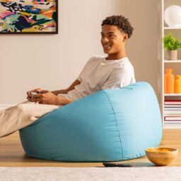 icon Classic Indoor Outdoor Bean Bag Yellow Bean Bag Chair in Aqua - thumbnail 2