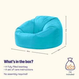 icon Classic Indoor Outdoor Bean Bag Yellow Bean Bag Chair in Aqua - thumbnail 6