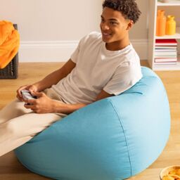 icon Classic Indoor Outdoor Bean Bag Yellow Bean Bag Chair in Aqua - thumbnail 5