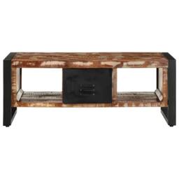 Berkfield Home Sturdy Coffee Table Multicolour 90x50x36 cm Solid Wood Reclaimed - Size: 90 x 50 x 36 cm