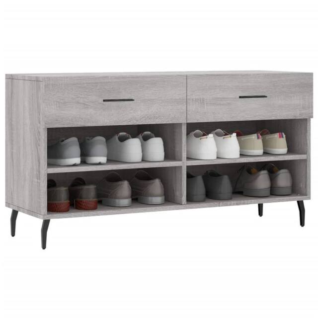 Berkfield Home Shoe Bench Grey Sonoma 102x35x55 cm Engineered Wood - Size: 102 x 35 x 55 cm - image 1