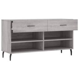 Berkfield Home Shoe Bench Grey Sonoma 102x35x55 cm Engineered Wood - Size: 102 x 35 x 55 cm - thumbnail 5