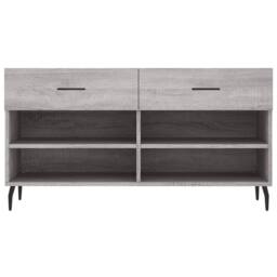 Berkfield Home Shoe Bench Grey Sonoma 102x35x55 cm Engineered Wood - Size: 102 x 35 x 55 cm - thumbnail 6