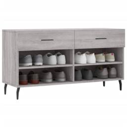 Berkfield Home Shoe Bench Grey Sonoma 102x35x55 cm Engineered Wood - Size: 102 x 35 x 55 cm