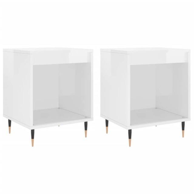 Berkfield Home Bedside Cabinets 2 pcs High Gloss White 40x35x50 cm Engineered Wood - Size: 40 x 35 x 50 cm - image 1
