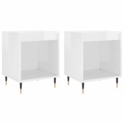 Berkfield Home Bedside Cabinets 2 pcs High Gloss White 40x35x50 cm Engineered Wood - Size: 40 x 35 x 50 cm - thumbnail 1