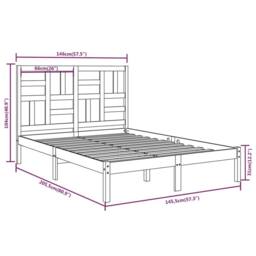 Berkfield Home Bed Frame Solid Wood 140x200 cm in Brown - thumbnail 6