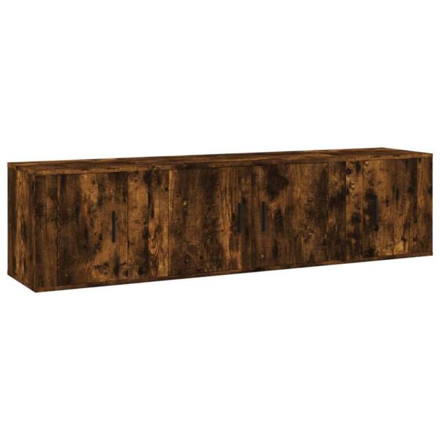 Berkfield Home 3 Piece TV Cabinet Set Smoked Oak Engineered Wood in Brown - image 1