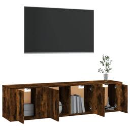 Berkfield Home 3 Piece TV Cabinet Set Smoked Oak Engineered Wood in Brown - thumbnail 3