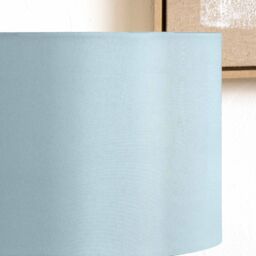 Ruma Duck Egg Silk Lined Cylinder Lamp Shade for Table Lamps in Blue - Size: 16 inches - thumbnail 2