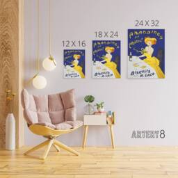 "Artery8 Almond Biscuits Vintage Advert Canvas Wall Art Print Cappiello in Blue - Size: W18"" x H24""" - thumbnail 4