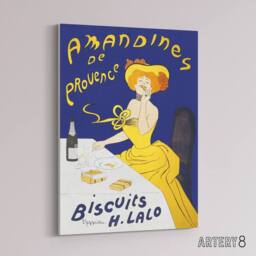 "Artery8 Almond Biscuits Vintage Advert Canvas Wall Art Print Cappiello in Blue - Size: W18"" x H24""" - thumbnail 2