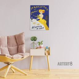 "Artery8 Almond Biscuits Vintage Advert Canvas Wall Art Print Cappiello in Blue - Size: W18"" x H24""" - thumbnail 3