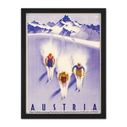 "Artery8 Wall Art Print Austria Alps Ski Snow Winter Travel Large Framed Wall Décor Art in White - Size: W18"" x H24""" - thumbnail 1