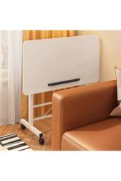 Living and Home Height Adjustable Tiltable Mobile Laptop Desk in White - thumbnail 4