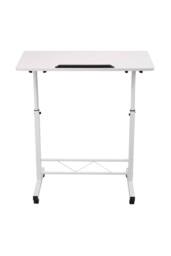 Living and Home Height Adjustable Tiltable Mobile Laptop Desk in White - thumbnail 5