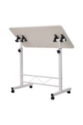 Living and Home Height Adjustable Tiltable Mobile Laptop Desk in White - thumbnail 7