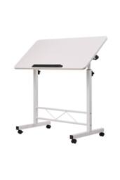 Living and Home Height Adjustable Tiltable Mobile Laptop Desk in White - thumbnail 6