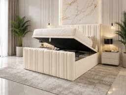 SOFT SNOOZE BEDS Panel Divan Ottoman Upholstered Storage Bed in Dark Grey - Size: Super King - thumbnail 2