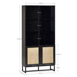 Cheshire Premium Portree Tall Bookcase in Black - thumbnail 5