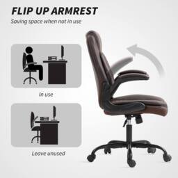 STILVORA Office Chair with Flip-Up Armrests - Brown - thumbnail 9