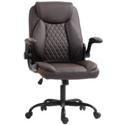 STILVORA Office Chair with Flip-Up Armrests - Brown - thumbnail 4
