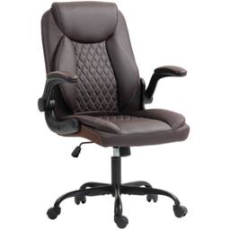 STILVORA Office Chair with Flip-Up Armrests - Brown - thumbnail 5