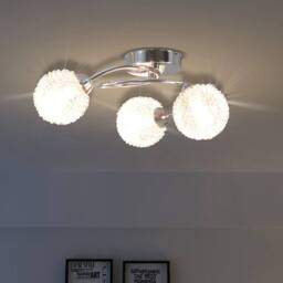 Berkfield Home Chic Ceiling Lamp for 3 G9 Bulbs 120 W in White - thumbnail 2