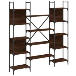 Berkfield Home Bookshelf Brown Oak 155.5x24x166.5 cm Engineered Wood - thumbnail 1